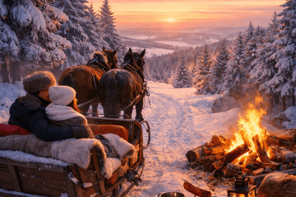 🐴❄️ Oberhof: Romantyczna przejażdżka saniami konnymi przez Thüringer Wald